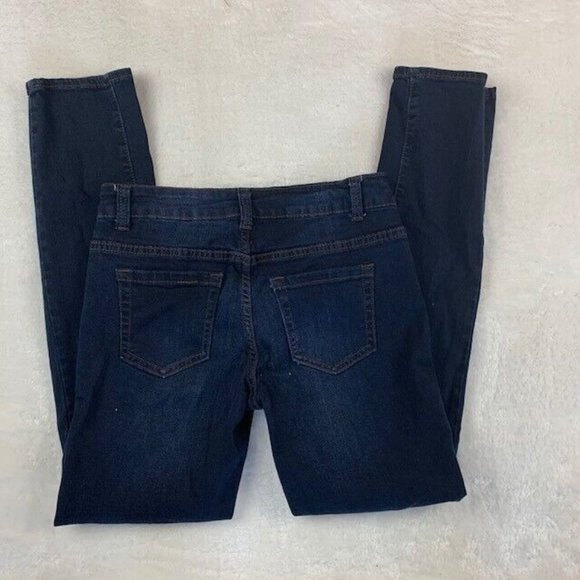 Delias Jeans Size 8 Womens Stretch Dark Wash Button Front Skinny - Picture 5 of 5